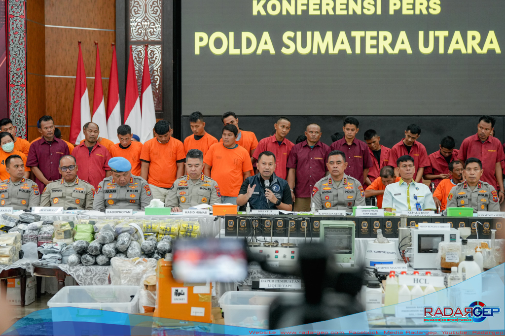 Polda Sumut Ungkap 3.078 Kasus Narkoba, Sita Lebih dari 1,6 Ton Narkoba Berbagai Jenis Sepanjang Semester I 2025